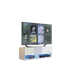 Televizní stolek ANTOFALLA 105, bílá/bílý lesk