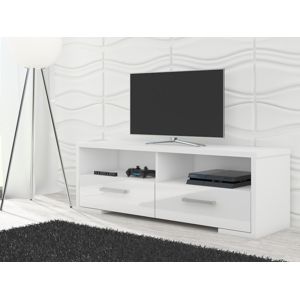 TV stolek ROMA, bílá/bílý lesk