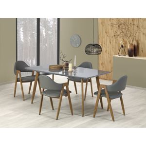 Jídelní stůl rozkládací RUTEN, 160/200x90 cm, šedý/dub medový