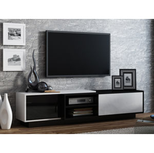 Televizní stolek RTV SIGMA 1B, bílá/černá