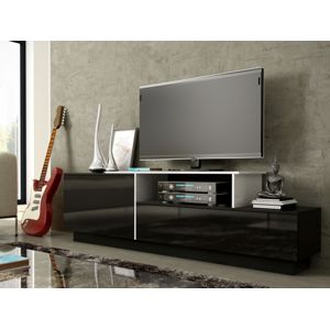 Televizní stolek RTV SIGMA 3C, bílá/černá