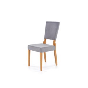 Jídelní židle SERDICA, šedá/dub medový