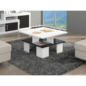 Konferenční stolek SUPRA 1, bílá/černý lesk