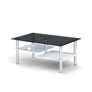 TRIVIR konferenční stolek, ocel/sklo