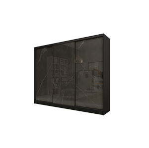 Šatní skříň MATTIA 250 bez zrcadla černá/kámen