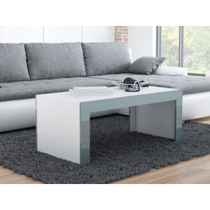 Konferenční stolek DEVIN, bílý mat/šedý lesk