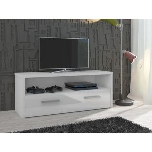 TV stolek TIRANA, bílá/bílý lesk