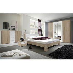 WILDER ložnice s postelí 160x200 cm, dub sonoma/bílá