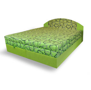 Polohovací čalouněná postel VESNA 160x200 cm, zelená látka