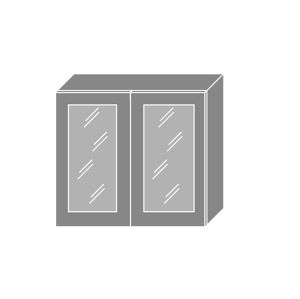 EMPORIUM, skříňka horní prosklená W3S 80, korpus: bílý, barva: grey stone