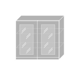 EMPORIUM, skříňka horní prosklená W3S 80, korpus: grey, barva: grey stone