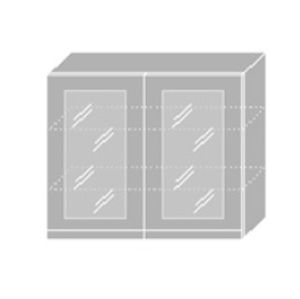 EMPORIUM, skříňka horní prosklená W3S 90, korpus: bílý, barva: grey stone