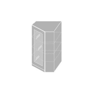 EMPORIUM, skříňka horní rohová prosklená W4 10S/60, korpus: bílý, barva: grey stone