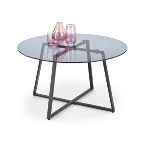 Konferenční stolek ZAPALLAR, kouřové sklo/černá