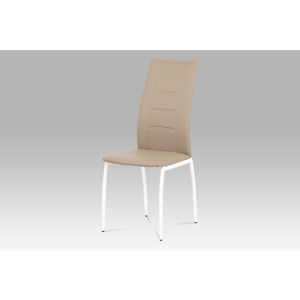 Jídelní židle AC-1196 CAP, koženka cappuccino/bílý lak