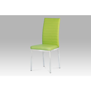 Jídelní židle, koženka zelená / chrom AC-1285 LIM
