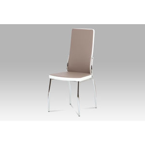 Jídelní židle AC-1693 LAN, koženka lanýž/bílá