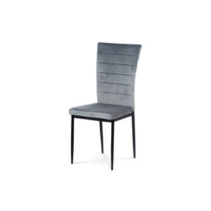 Jídelní židle, šedá látka samet, kov černý mat AC-9910 GREY4