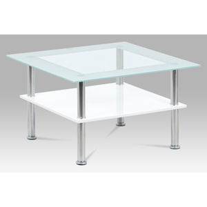 Konferenční stolek AF-2049 WT, bílý lesk/sklo