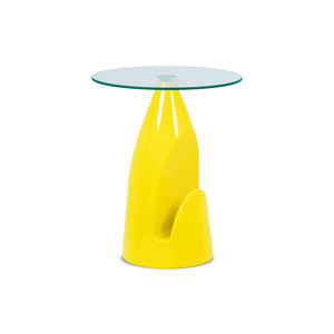 Odkládací stolek, čiré sklo / vysoký lesk žlutý AF-2063 YEL