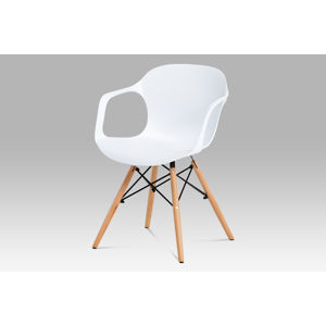 Jídelní židle ALBINA WT, bílý vroubkovaný plast / natural