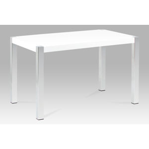 Jídelní stůl AT-2086 WT, lesk bílý/chrom