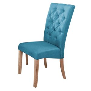 Jídelní čalouněná židle ATHENA, modrá/dub natural