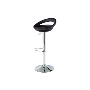 Barová židle, plast potažený černou ekokůží, bílé prošití, chrom AUB-407 BK