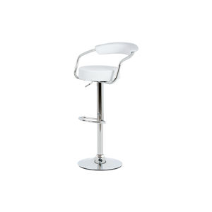 Barová židle bílá koženka / chrom AUB-442 WT