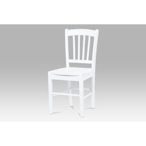 Jídelní židle AUC-005 WT, celodřevěná, bílá