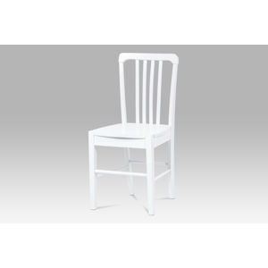 Jídelní židle AUC-006 WT, celodřevěná, bílá