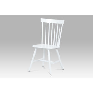 Jídelní židle AUC-608 WT, celodřevěná, bílá