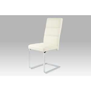 Jídelní židle B931N CRM, koženka krémová/chrom