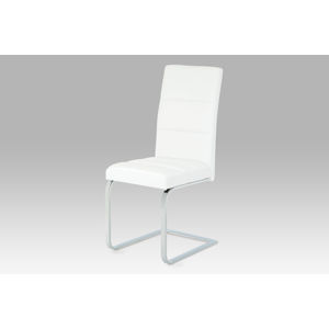 Jídelní židle B931N WT, koženka bílá/chrom