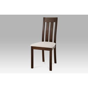 Dřevěná židle BC-2602 WAL, ořech/potah béžový