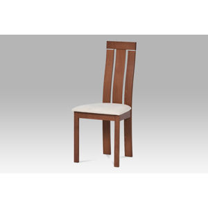 Jídelní židle BC-3931 TR3, masiv buk, barva třešeň, potah krémový