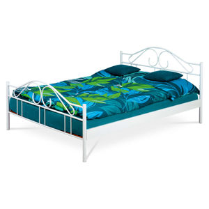 Kovová dvoulůžková postel GRANNY 140x200 cm, bílý mat