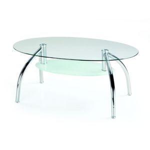 Konferenční stolek BERTA, kov/sklo