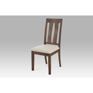 Jídelní židle, ořech-antik, potah krémový, C-192 ANT