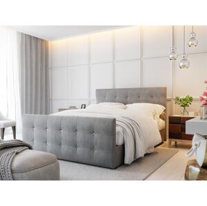 Čalouněná postel HOBIT 140x200 cm, světle šedá