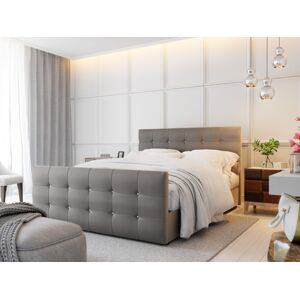 Čalouněná postel HOBIT MAD 140x200 cm, šedá
