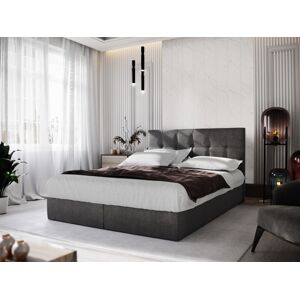 Čalouněná postel GARETTI 160x200 cm, tmavě šedá