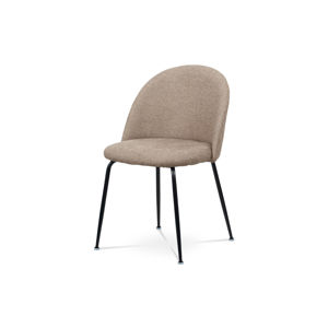 Jídelní židle - cappuccino látka, kovová podnož, černý matný lak CT-017 CAP2
