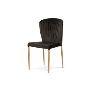 Jídelní židle - šedá sametová látka, kovová podnož, 3D dekor dub CT-614 GREY4