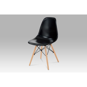 Jídelní židle CT-718 BK1, plast černý / natural