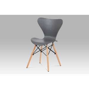 Jídelní židle CT-742 GREY, šedý plast / natural