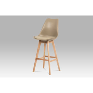 Jídelní židle CTB-801 CAP, cappuccino plast+ekokůže/buk masiv