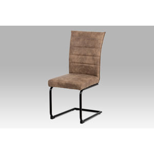 Jídelní židle DCH-170 BR, hnědá koženka/černý lak