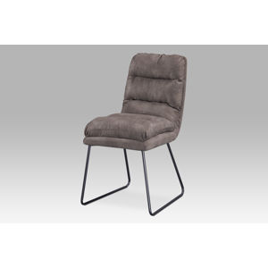 Jídelní židle DCH-255 BR3, hnědá látka/kov šedý