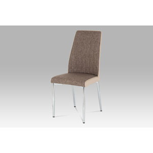 Jídelní židle cappuccino látka + koženka / chrom DCH-352 CAP2